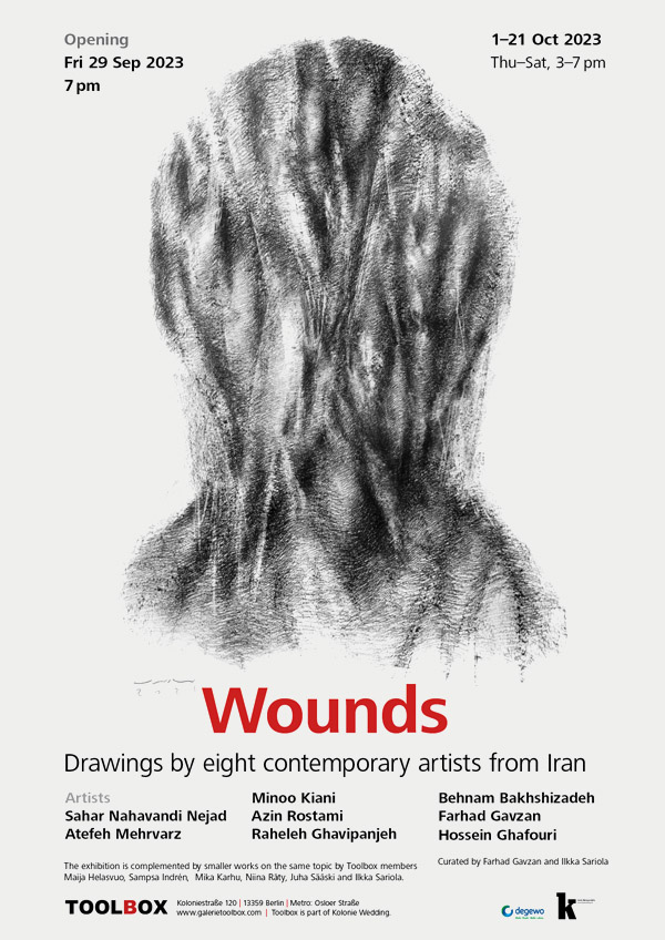 Wounds – Drawings by eight <br>contemporary artists from Iran | 1.–21.09.2023